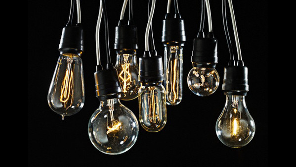 03 Nov 2009, New York, NY, USA --- Group of Edison lightbulbs --- Image by © Dan Saelinger/Corbis